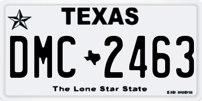 TX license plate DMC2463
