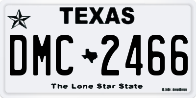 TX license plate DMC2466