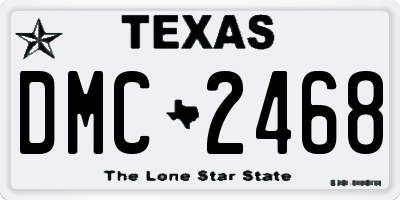 TX license plate DMC2468