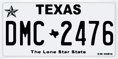 TX license plate DMC2476