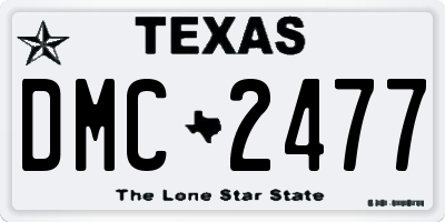 TX license plate DMC2477