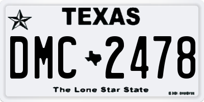 TX license plate DMC2478