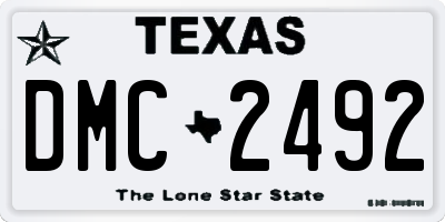 TX license plate DMC2492