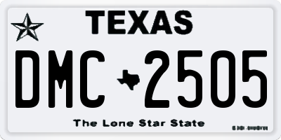 TX license plate DMC2505