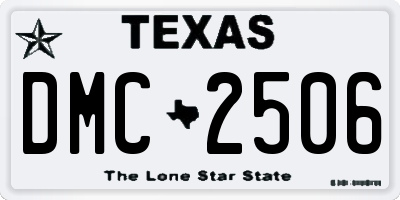 TX license plate DMC2506
