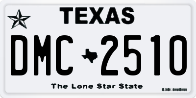 TX license plate DMC2510