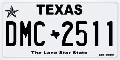 TX license plate DMC2511