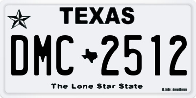 TX license plate DMC2512