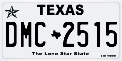 TX license plate DMC2515