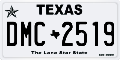 TX license plate DMC2519