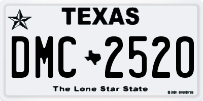 TX license plate DMC2520