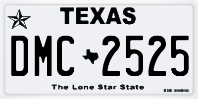 TX license plate DMC2525