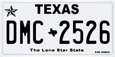 TX license plate DMC2526