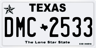 TX license plate DMC2533