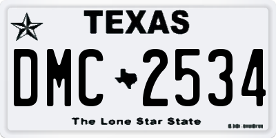 TX license plate DMC2534