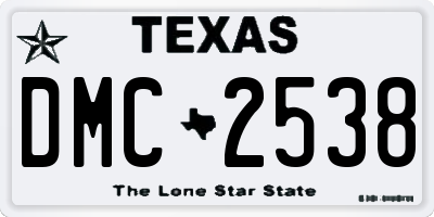 TX license plate DMC2538