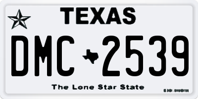 TX license plate DMC2539