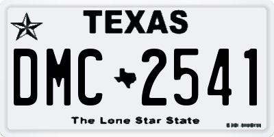 TX license plate DMC2541