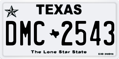TX license plate DMC2543