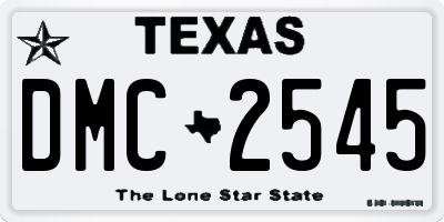 TX license plate DMC2545