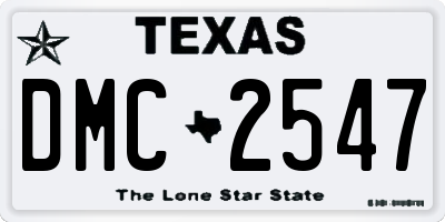 TX license plate DMC2547