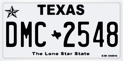 TX license plate DMC2548