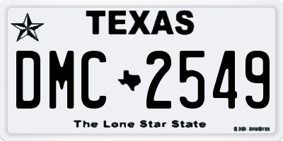 TX license plate DMC2549