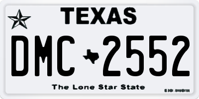 TX license plate DMC2552