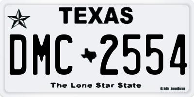 TX license plate DMC2554