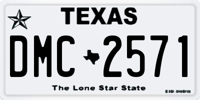 TX license plate DMC2571