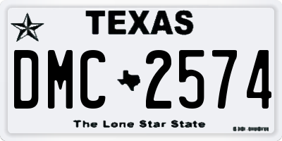 TX license plate DMC2574