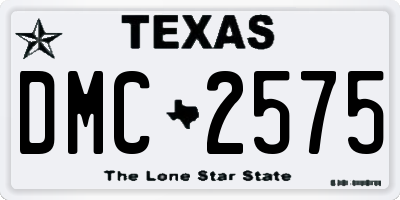 TX license plate DMC2575