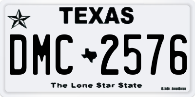 TX license plate DMC2576