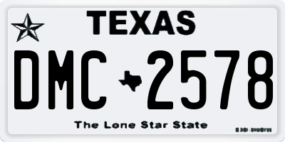 TX license plate DMC2578