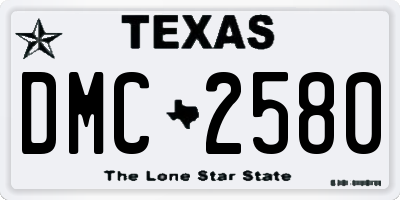 TX license plate DMC2580