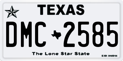 TX license plate DMC2585