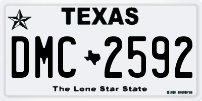 TX license plate DMC2592