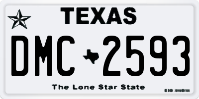 TX license plate DMC2593