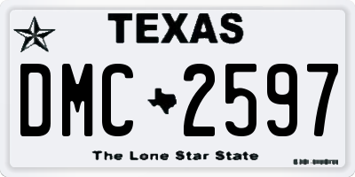 TX license plate DMC2597