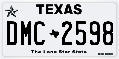 TX license plate DMC2598
