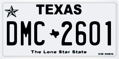 TX license plate DMC2601