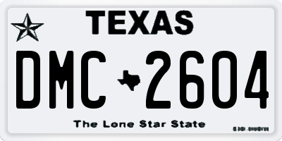 TX license plate DMC2604