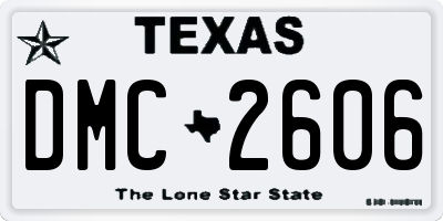 TX license plate DMC2606