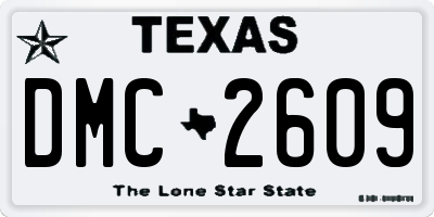 TX license plate DMC2609