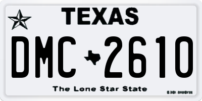 TX license plate DMC2610