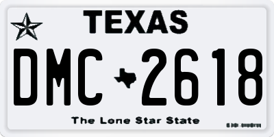 TX license plate DMC2618