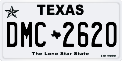 TX license plate DMC2620