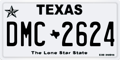 TX license plate DMC2624
