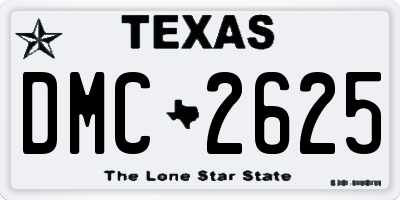 TX license plate DMC2625