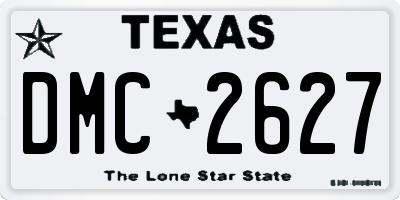 TX license plate DMC2627